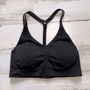 Athleta Sports Bra Compression Fitness Black